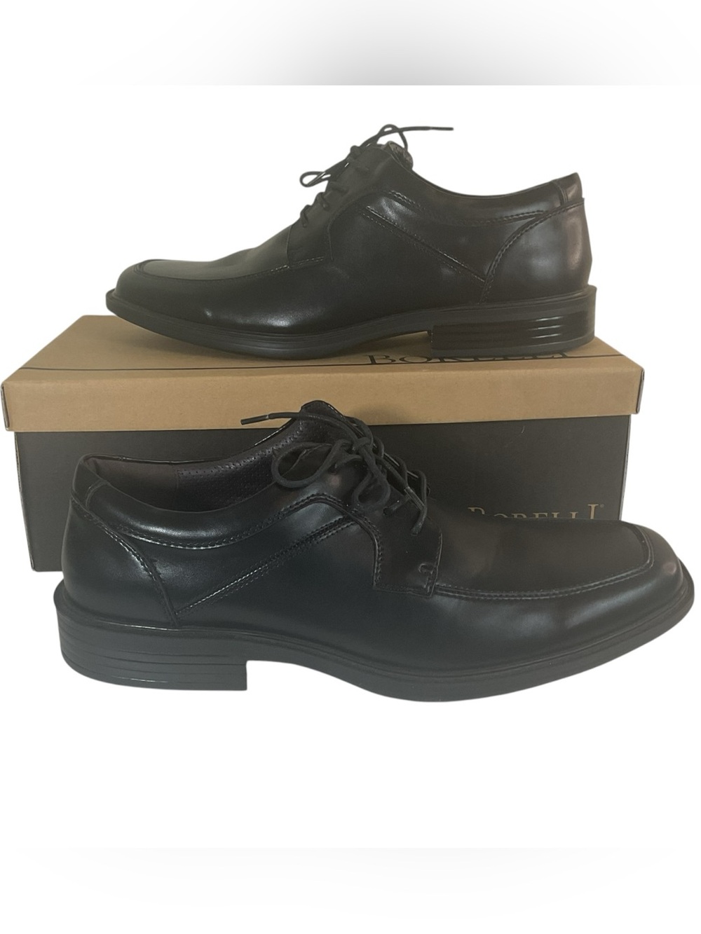 Borelli Stanton Men’s Size 12M Black Lace Up Dress Shoes Memory Foam Comfort